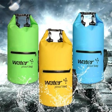 新款密封拉鏈款漂流袋防水桶游泳防水袋PVC夾網戶外沙灘防水桶包