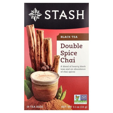Stash Tea, 紅茶，Double Spice Chai,，18 茶包，1.1 盎司（33 克）