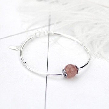 925純銀手鍊草莓晶手環-韓版清新可愛流行女飾品73qq12【獨家進口】【米蘭精品】