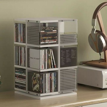 免運 可開票 工廠直銷 桌面可旋轉cd架亞克力透明光360°旋轉置物收納架碟片展示架120張 快速出貨DDD1111