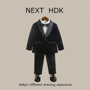 英國NEXT HDK秋冬季男童西裝套裝周歲禮服寶寶加絨西服花童演出服
