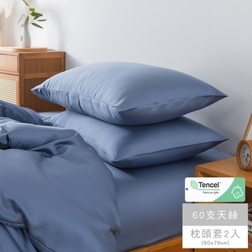 MIGRATORY 媚格德莉 - 60支天絲枕套-海霧藍 (二入)