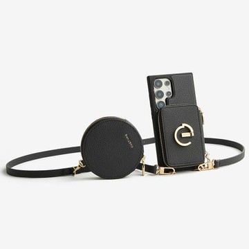 Custype適用于三星S25/24/23/Ultra手機殼斜挎掛繩保護套防摔輕奢磁吸小包高級女2025新款零錢卡包一體皮質