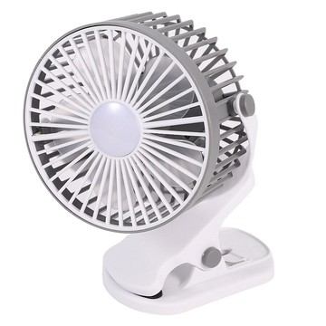 省您錢購物網全新~usb充電式夾子帶燈3段風速風扇~可立/可夾/可壁掛