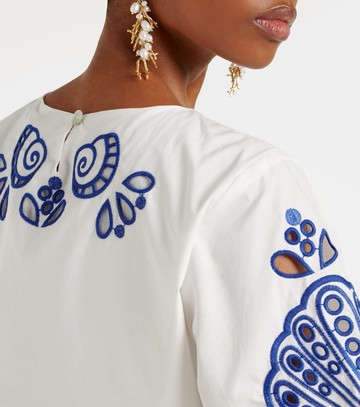 Farm Rio Embroidered cotton crop top