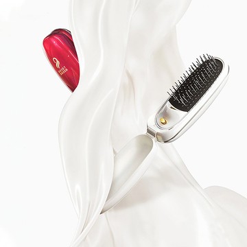 日本 KOIZUMI 負離子音波磁氣摺疊美髮梳-USB充電式 KBE-G500