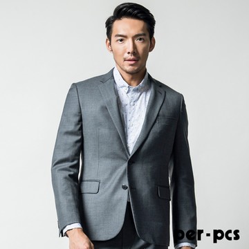 per-pcs合身細緻素色合身西裝_灰色(817309)
