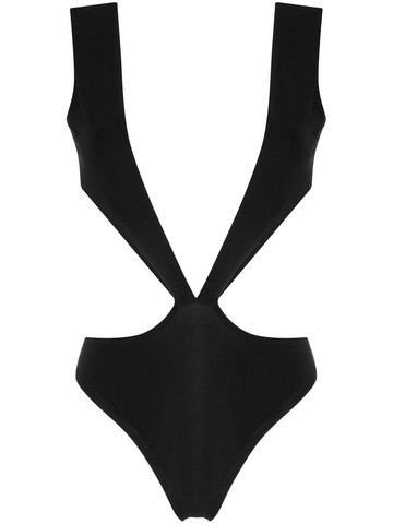 Alchemy - x Lia Aram plunging V-neck bodysuit - women - Polyester/Elastane - L - Black