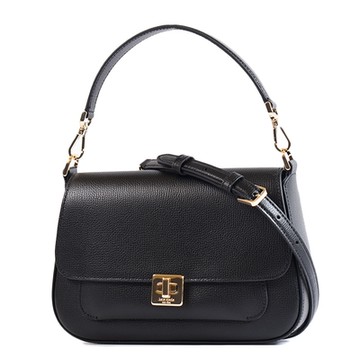 KATE SPADE Phoebe 粒面皮革旋鈕翻蓋手提/斜背二用包-黑色