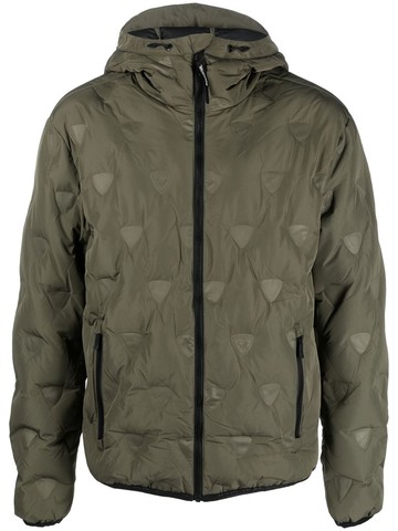 Rossignol - logo-print padded zip-up jacket - men - Polyester/Polyester/Feather Down - XXL - Green