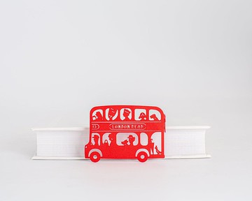 紅色金屬書籤 英國公車與公司 // 全球免運