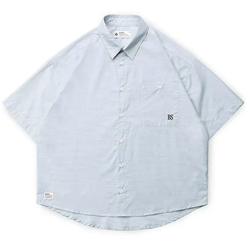 B-SIDE CLEAN FIT STRIPED SHIRT 極細橫紋 短寬版 短袖襯衫 (白色)