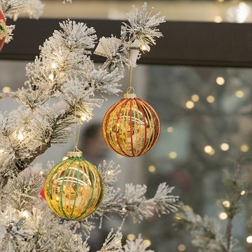 比利時Goodwill 玻璃聖誕掛飾兩入組 條紋