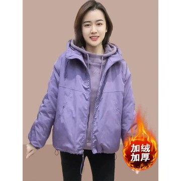 2026秋冬季新款女士短外套爆款沖鋒衣加絨加厚夾棉小個子夾克女裝