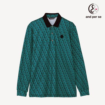 【and per se】男款高彈性舒適抗UV藍綠色POLO衫 DGW29295