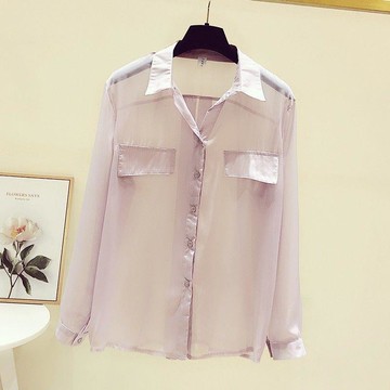 夏季冰絲輕薄防曬衫年新款設計感小眾長袖襯衫外穿洋氣上衣潮