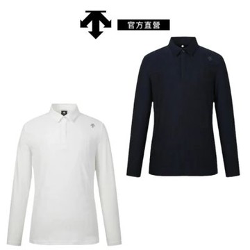 【DESCENTE】GOLF 迪桑特 男士 高爾夫球上衣 (白色/深藍色)