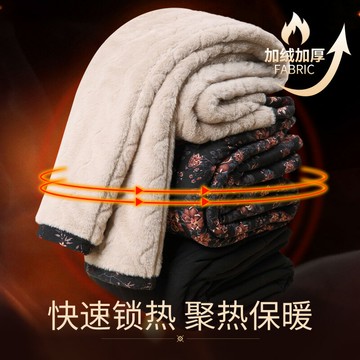老年人棉褲冬季女加絨加厚外穿中老年奶奶高腰大碼媽媽保暖褲大花