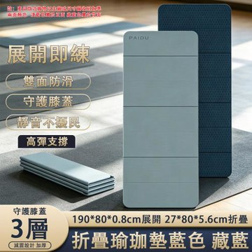 健身墊 可摺疊瑜伽墊 防滑減震地墊 靜音加厚行動式家用瑜伽墊 運動護墊