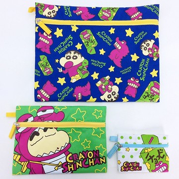 【震撼精品百貨】蠟筆小新_Crayon Shin-chan~蠟筆小新三入扁平包/收納包*76007