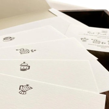 活版印刷便條卡 - 但先喝杯咖啡 (set 8)