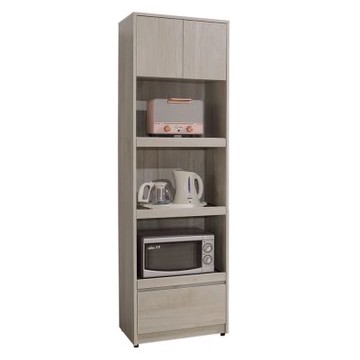 文創集 奧蘭布2尺二門三拉盤高餐櫃/電器櫃-60x40x202cm免組