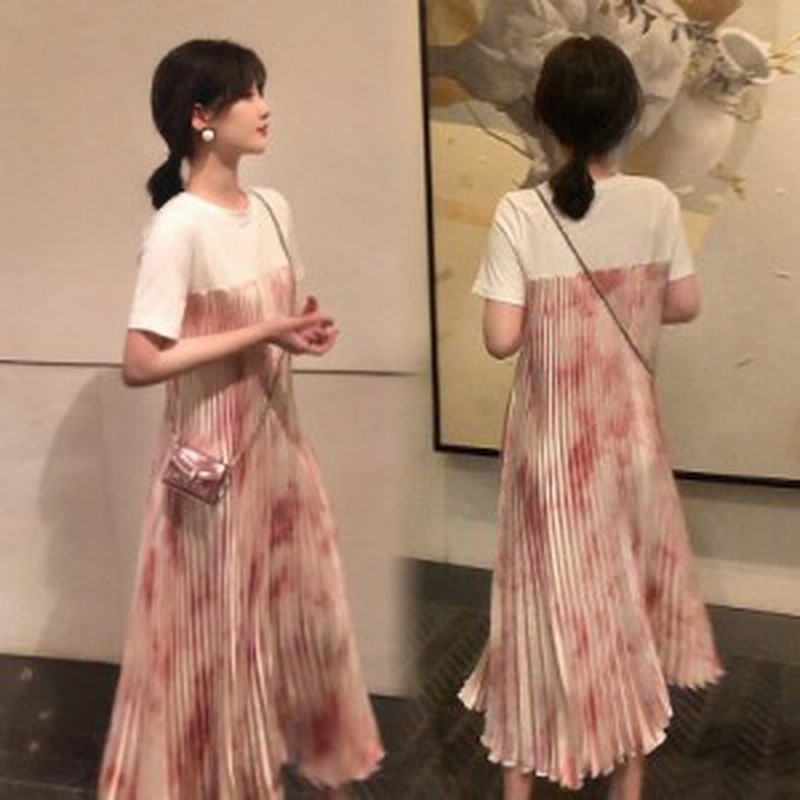 マタニティ ワンピース マタニティウェア 春 夏 Tシャツ ロング丈 プリーツワンピ 半袖 タイダイ 大きいサイズ ママ ベビー Aライン ハイ 通販 Lineポイント最大1 0 Get Lineショッピング