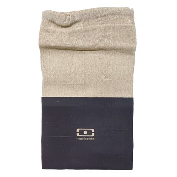 Monbento 便當束口袋 100% 聚酯纖維 食品接觸用  成人尺寸  橡木玄黑  1個
