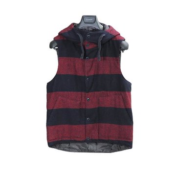 Engineered Garments 黑紅撞色P棉 Primaloft羊毛帶帽馬甲 XS碼