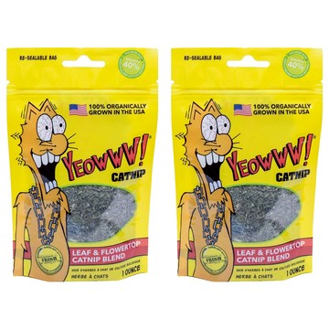 YEOWWW CATNIP 瘋狂貓 貓草玩具 - 100%有機種植貓薄荷 葉子和花朵混合  貓草  1oz  2包