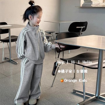 Orange Kids🍊【120-170】女童套裝 女童運動套裝 春秋裝洋氣時髦童裝 兒童寬鬆衛衣 兒童兩件套 中大童裝