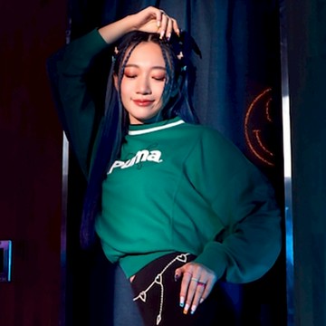 Puma Team Mock Neck Sweatshirt 女款 草地綠 白 長袖上衣 吳卓源著用款 53838137