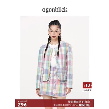 北歐時刻小香風彩虹格子短外套2025春季新款外搭時尚摩登百搭上衣