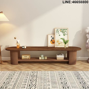 免運 開立發票 電視櫃 收納櫃 儲物櫃 落地櫃 背景櫃 簡約侘寂風實木電視櫃北歐客廳家用設計師輕奢地櫃小戶型電視機櫃 支持訂製