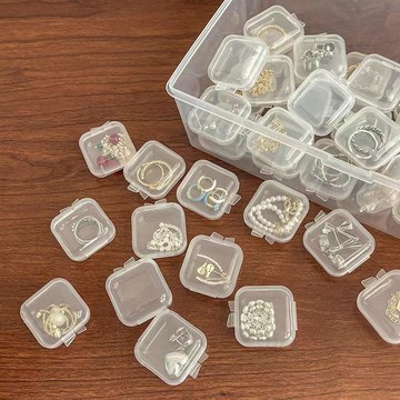 🔥耳塞收納盒 飾品收納盒小盒子 首飾盒 耳塞 盒子飾品 零件盒 飾品配件盒 迷你小盒子 透明收納收納盒多功能便攜收納