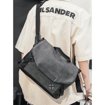 單肩包男簡約休閑大容量斜挎包潮韓版皮質男包背包時尚商務手提包