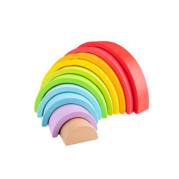 New Classic Toys 彩虹積木 12+月 天然木材與無毒塗料  彩虹隧道  1組