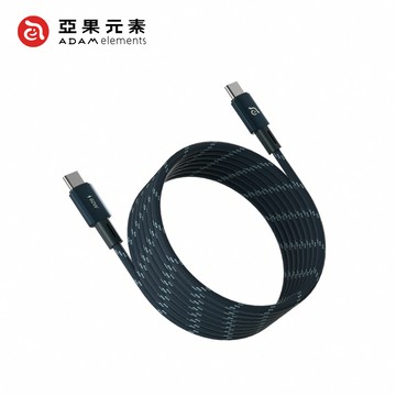 【亞果元素】MS200 USB-C to USB-C 60W 磁吸收納編織充電線 2M-藍