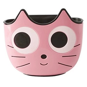 貓咪水槽瀝水掛袋 PP材質 廚房浴室收納  23 x 21 x 5cm  粉貓咪  1個