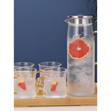 高硼硅玻璃茶壺涼水壺北歐冷水壺過濾扎壺冰鎮水壺酒店果汁壺防爆