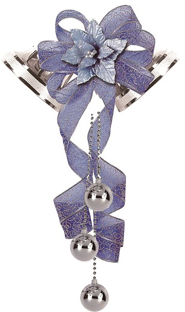 淺藍/銀雙色雙鐘8吋，聖誕節/聖誕佈置/聖誕掛飾/聖誕裝飾/聖誕吊飾，X射線【X314316】