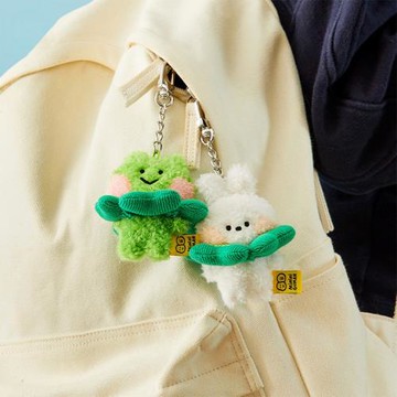 LINE FRIENDS可妮兔 蛙里奧 minini 毛絨鑰匙扣包包掛飾可愛掛件