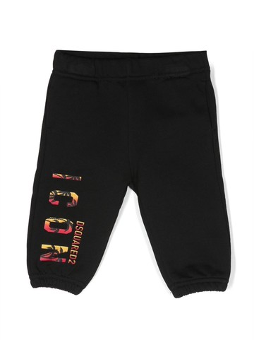 Dsquared2 Kids - logo-print cotton track pants - kids - Cotton - 9 mth - Black
