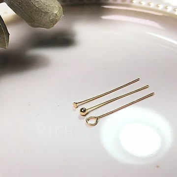 【Rich手作】14K包金 9針 T針 圓頭T針 手工DIY 現貨在台 水晶設計 手作材料