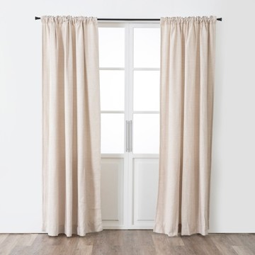 HOLA 和樂家居 克萊歐 迴紋緹花雪尼爾落地窗簾  230 x 270 x 0.5cm  芒草棕