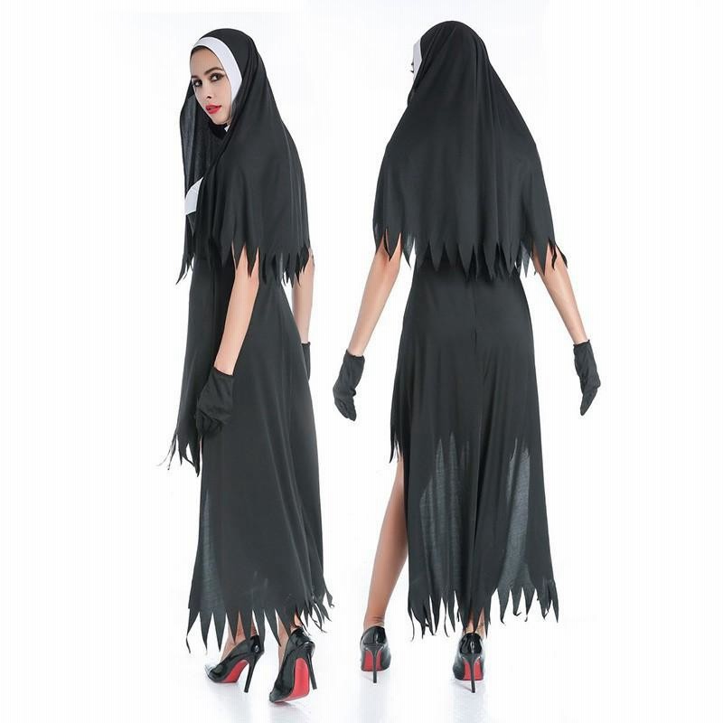 シスターハロウィン コスプレコスチューム一式 3点セット 修道女 シスターハロウィン コスプレコスチューム一式 3点セット 修道女