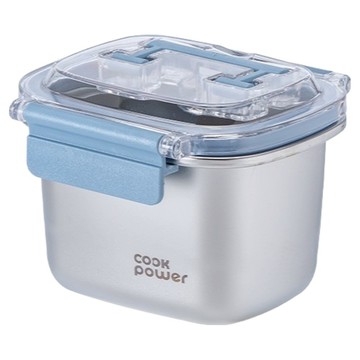 cook power 鍋寶 藍提系列可微波316不鏽鋼提把保鮮盒 450ml  1個  不鏽鋼色