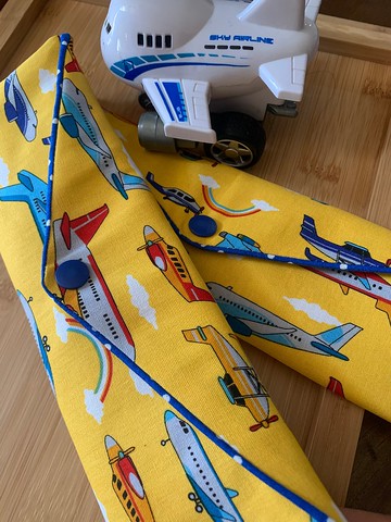 文青風環保純棉筷袋 ~ 飛航模式  閃耀黃 富士通 日本 潮物 收納