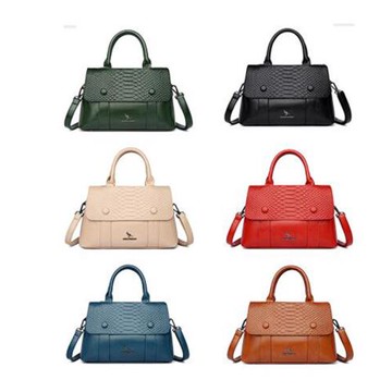 Jpqueen 愜意生活鱷魚紋單肩斜背手提女用翻蓋包(6色可選)