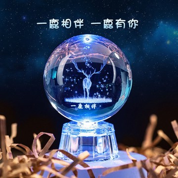 ✨免運可開發票#生日禮物 髮光水晶球 創意生日 禮物 女生 閨蜜 送男朋友 聖誕節 小夜燈 高級感 交換禮物